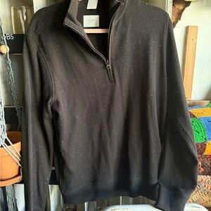Billy Reid Black Zip Up Sweater with High Collar